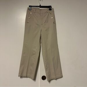 Ann Taylor Factory Cropped Sailor Wide leg Gold decorate Buttons Pants Size 0